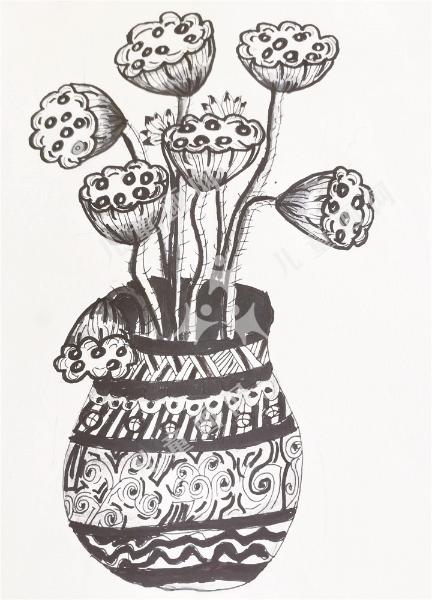 惬意的莲蓬