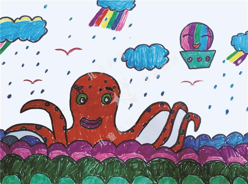 海面上的大章鱼