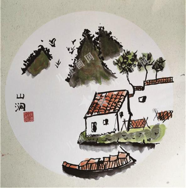国画山涧