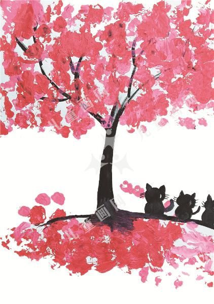 樱花树下的猫