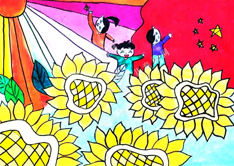 葵花朵朵向党开