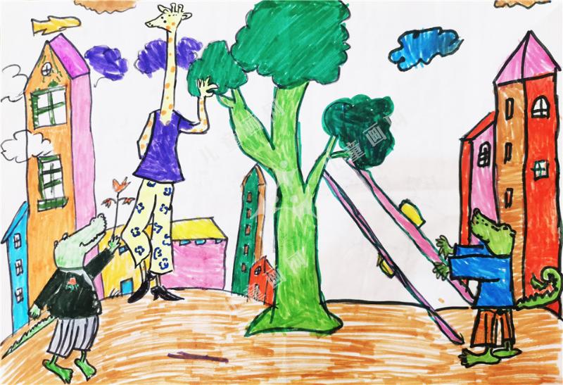 鳄鱼爱上长颈鹿