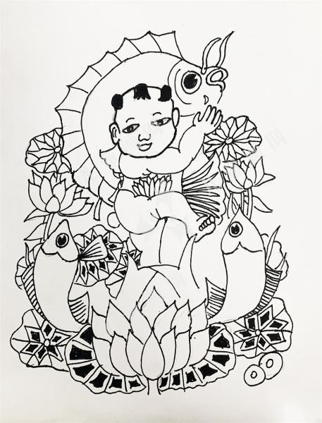 线描年画