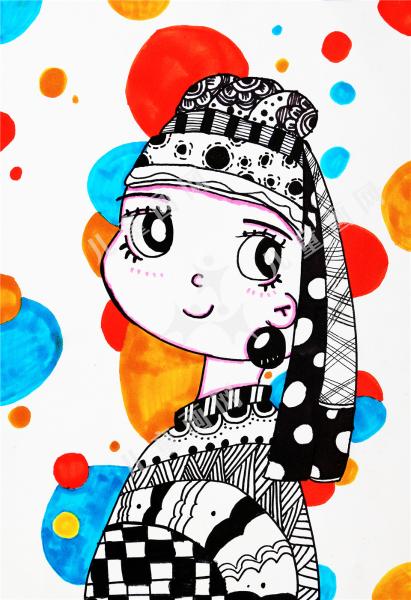 戴珍珠耳环的少女