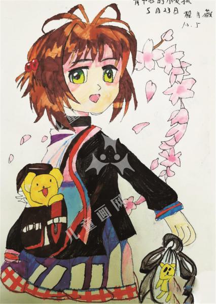 背书包的小女孩