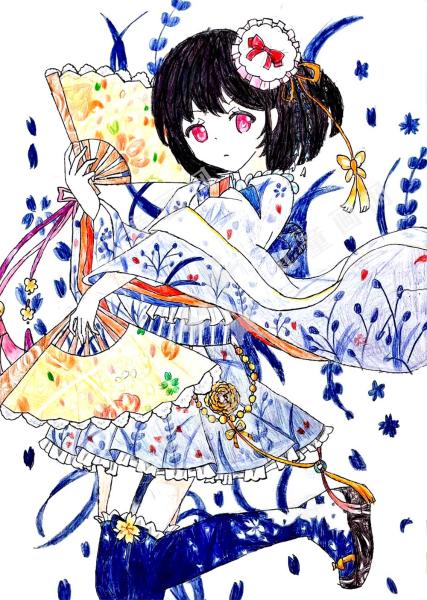 折扇少女