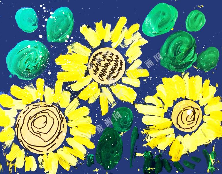 夜空下的太阳花