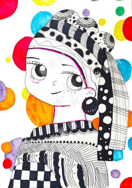 带珍珠耳环的少女