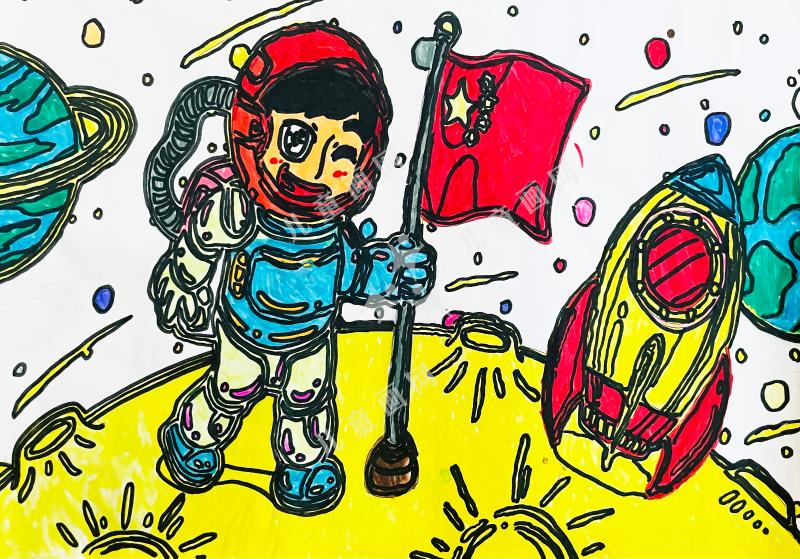 我把国旗带上月球