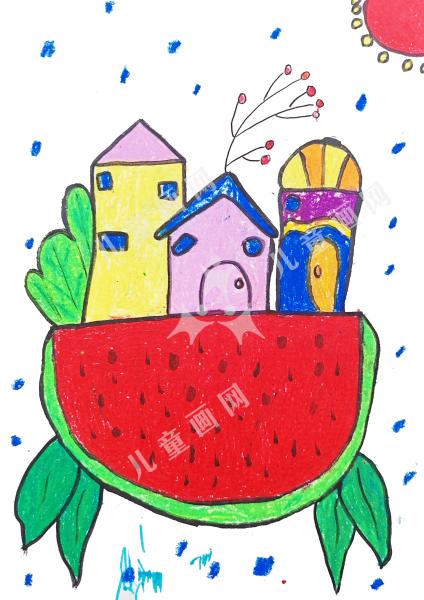 西瓜上的小屋