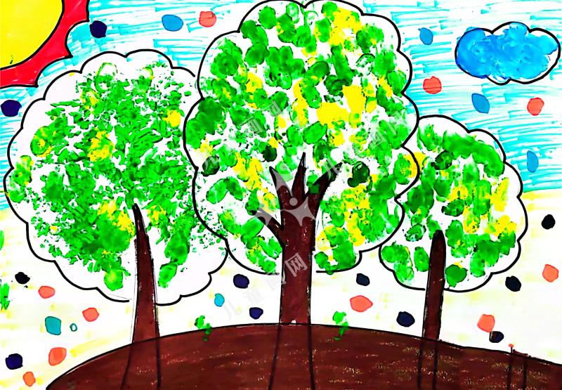 小手点点画小树