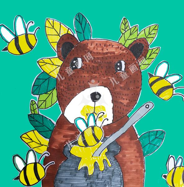 可爱的蜂蜜熊