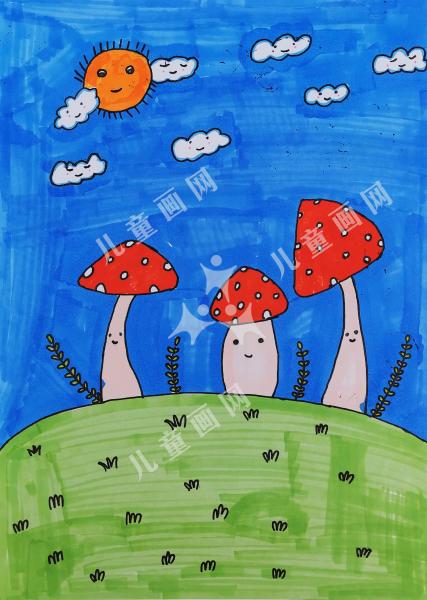 蓬勃生长的蘑菇