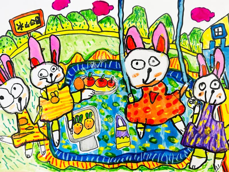 小兔子一家在野餐
