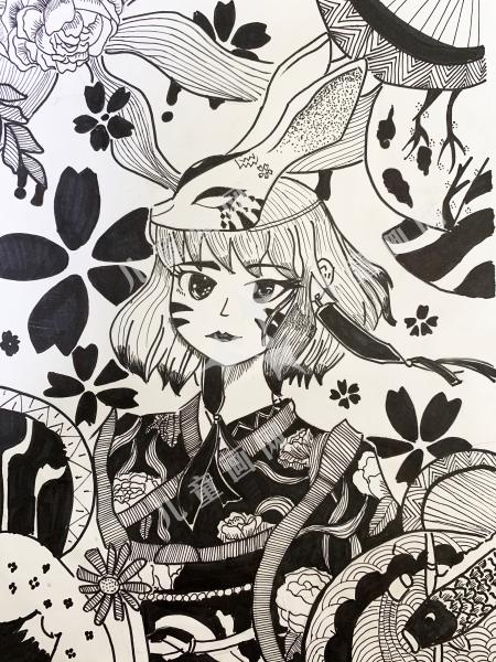 黑白人物画