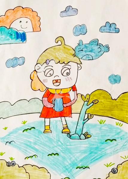 我给小树浇浇水