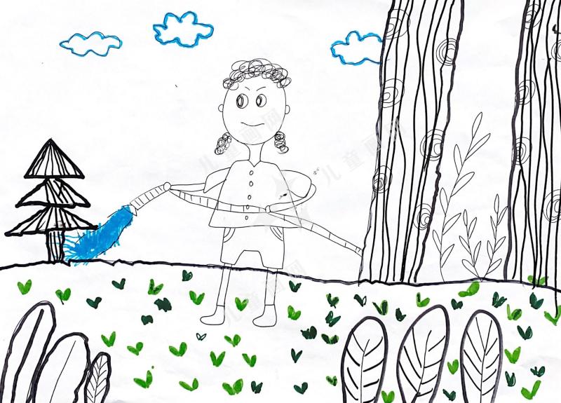 我给小树浇浇水