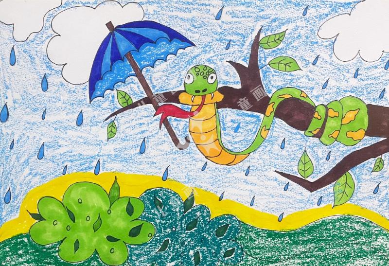 打伞的小蛇