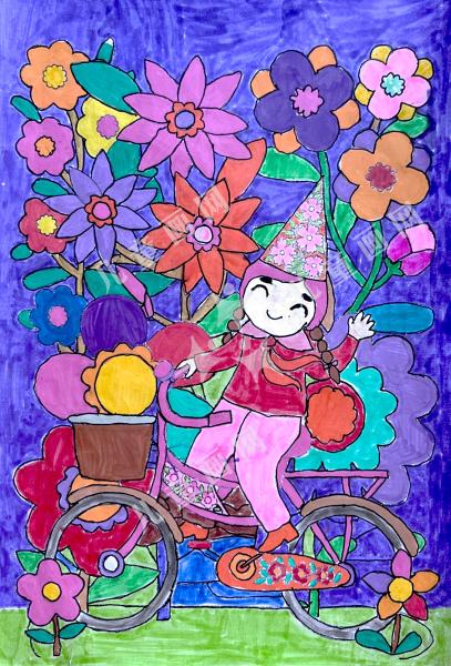 骑单车的小女孩