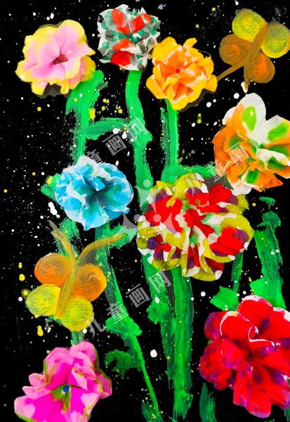 彩色纸巾花