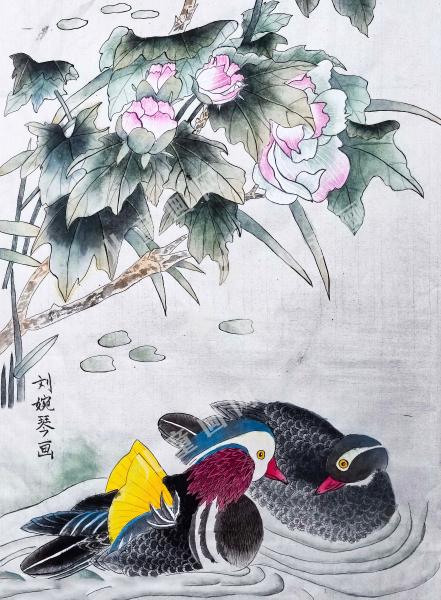 戏水图