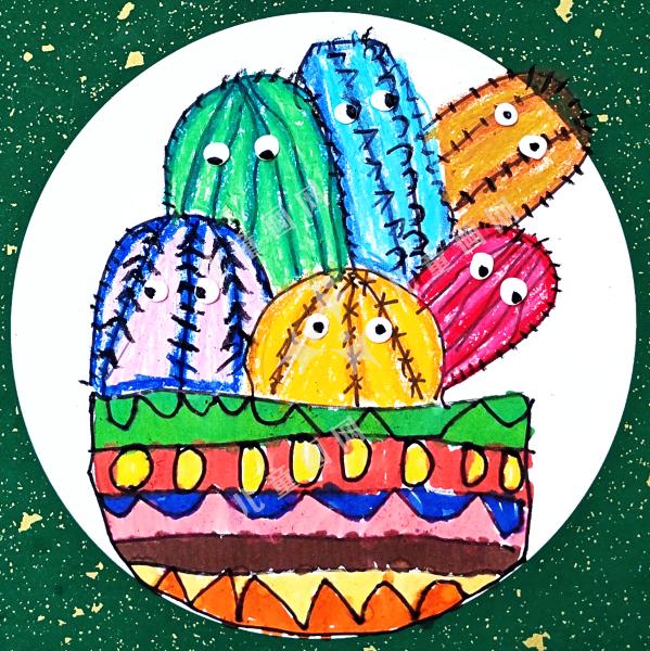 彩色的仙人掌娃娃