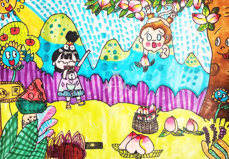 充满生机的桃园