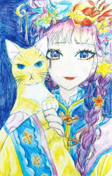 月夜花伴猫与她