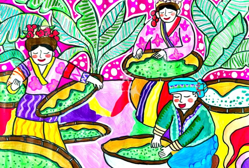 芭蕉林下茶满筐