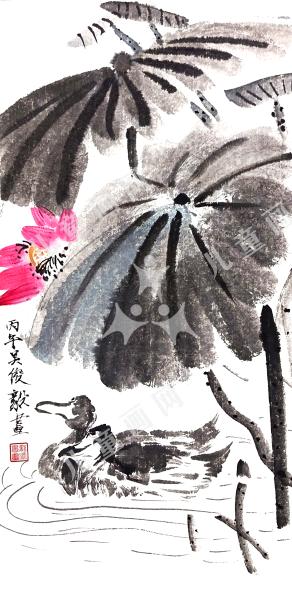 双鸭戏水