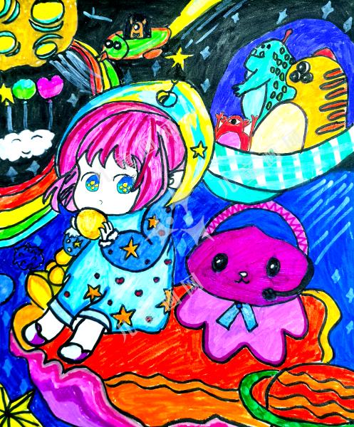 夜空里的小女孩